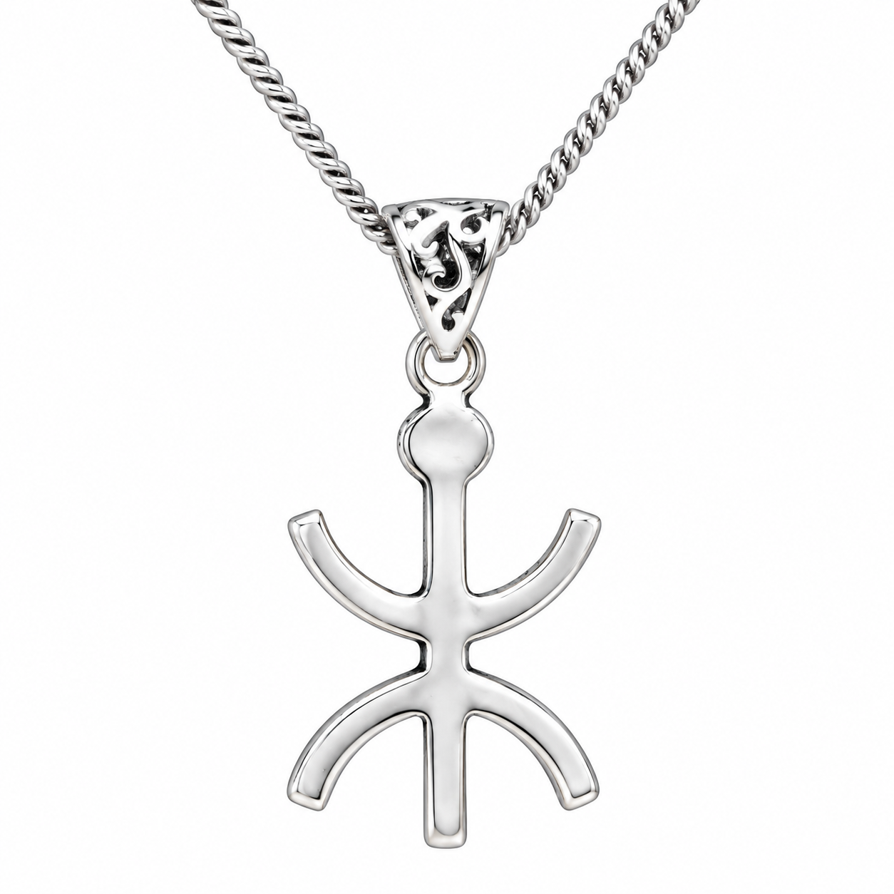 Amazigh Yaz Tifinagh Symbol Sterling Pendant Necklace Berber Jewelry