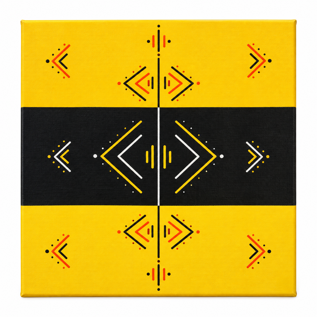 Amazigh Yellow-ich Painting Handmade Acrylic Wall Art Creation