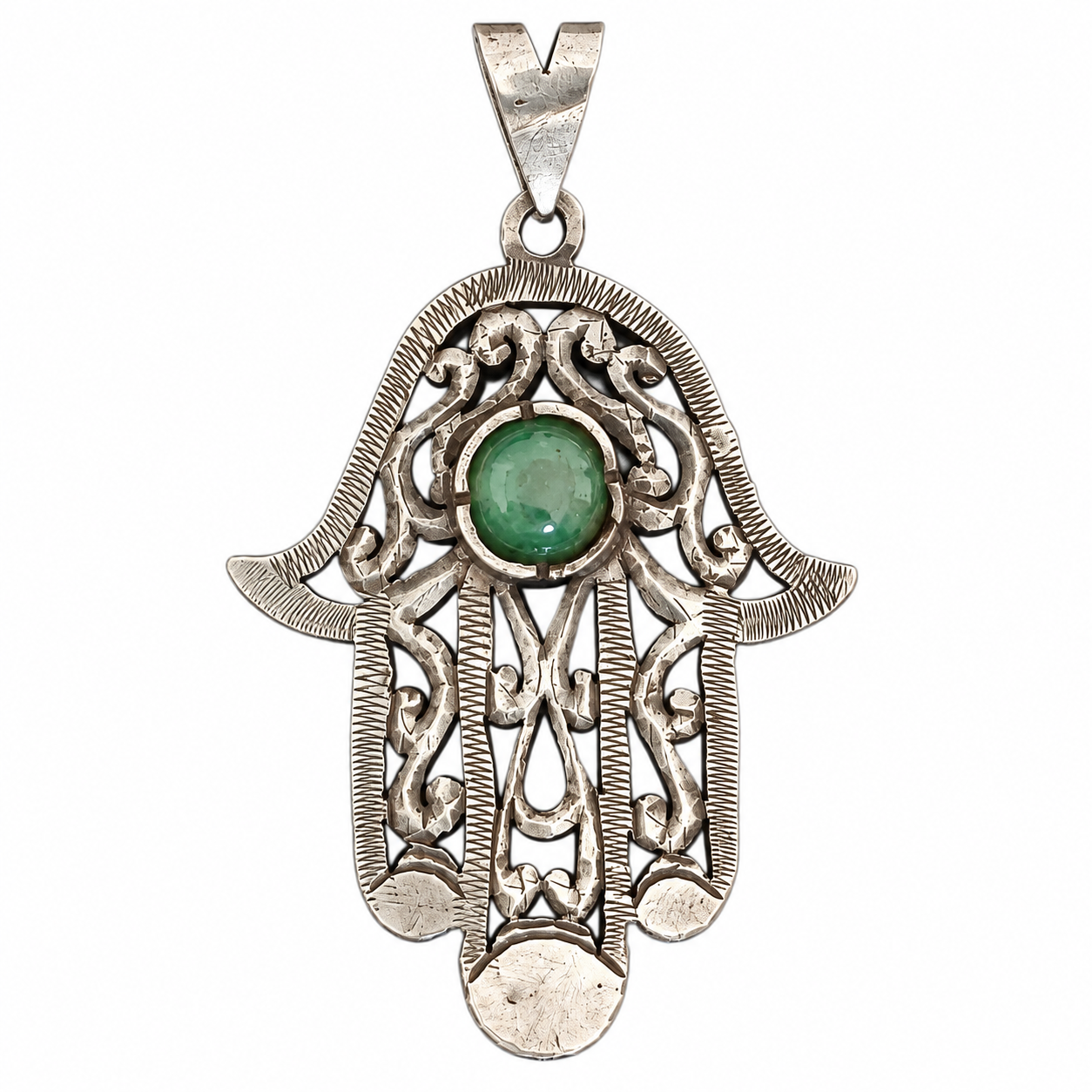 Antique Berber Khamsa Pendant Necklace with Ancient Jewelry Style