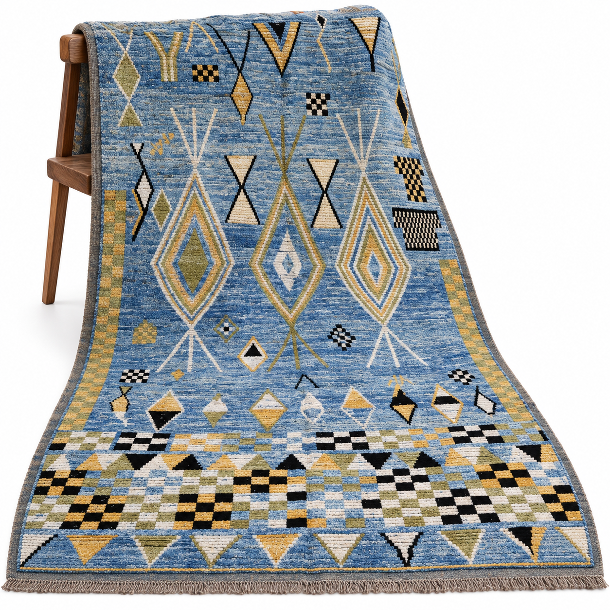 Berber Afghan Area Rug with High Pile Which Geometric