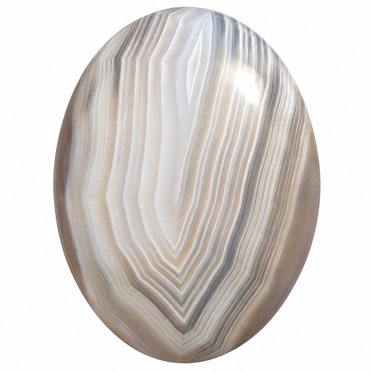 Berber Agate White Banded Oval Cabochon Stone 40X30mm