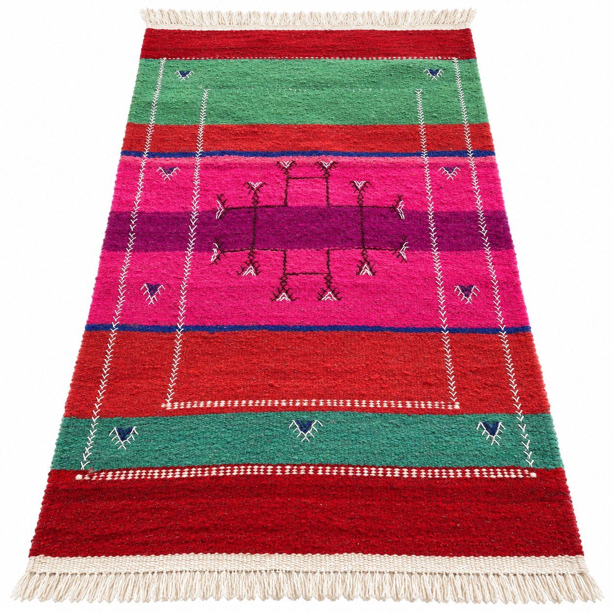 Berber Amazigh Akhnif Kilim Rug Handwoven Wool Flat Weave