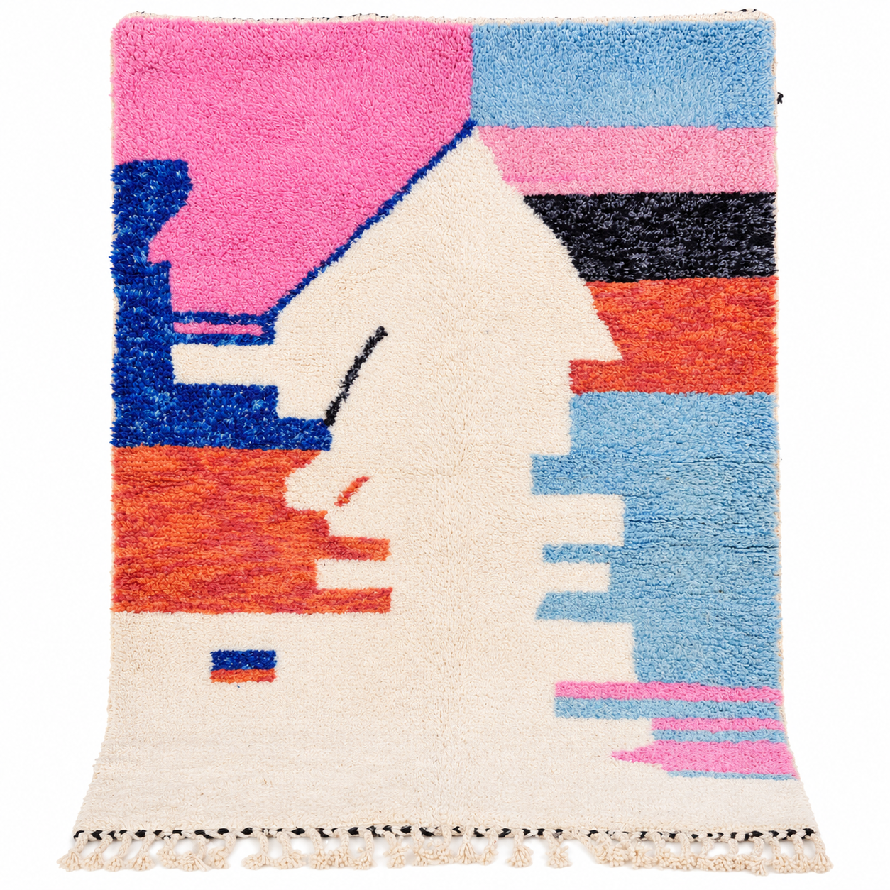 Berber Amazigh Custom HandWoven Wool Rug for Living Spaces