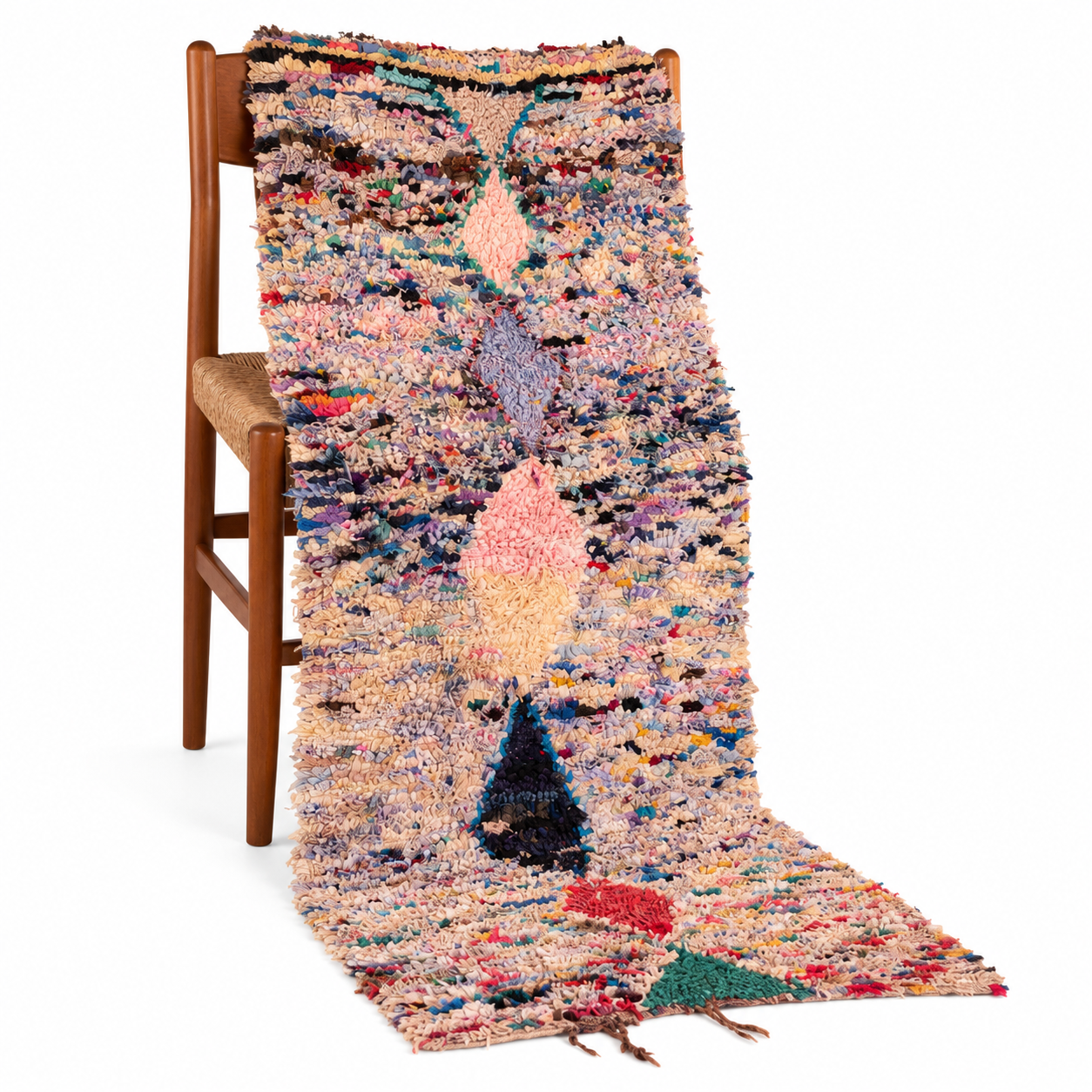 Berber Amazigh Handwoven Colorful Eco-Friendly Runner Rug Tribal Art