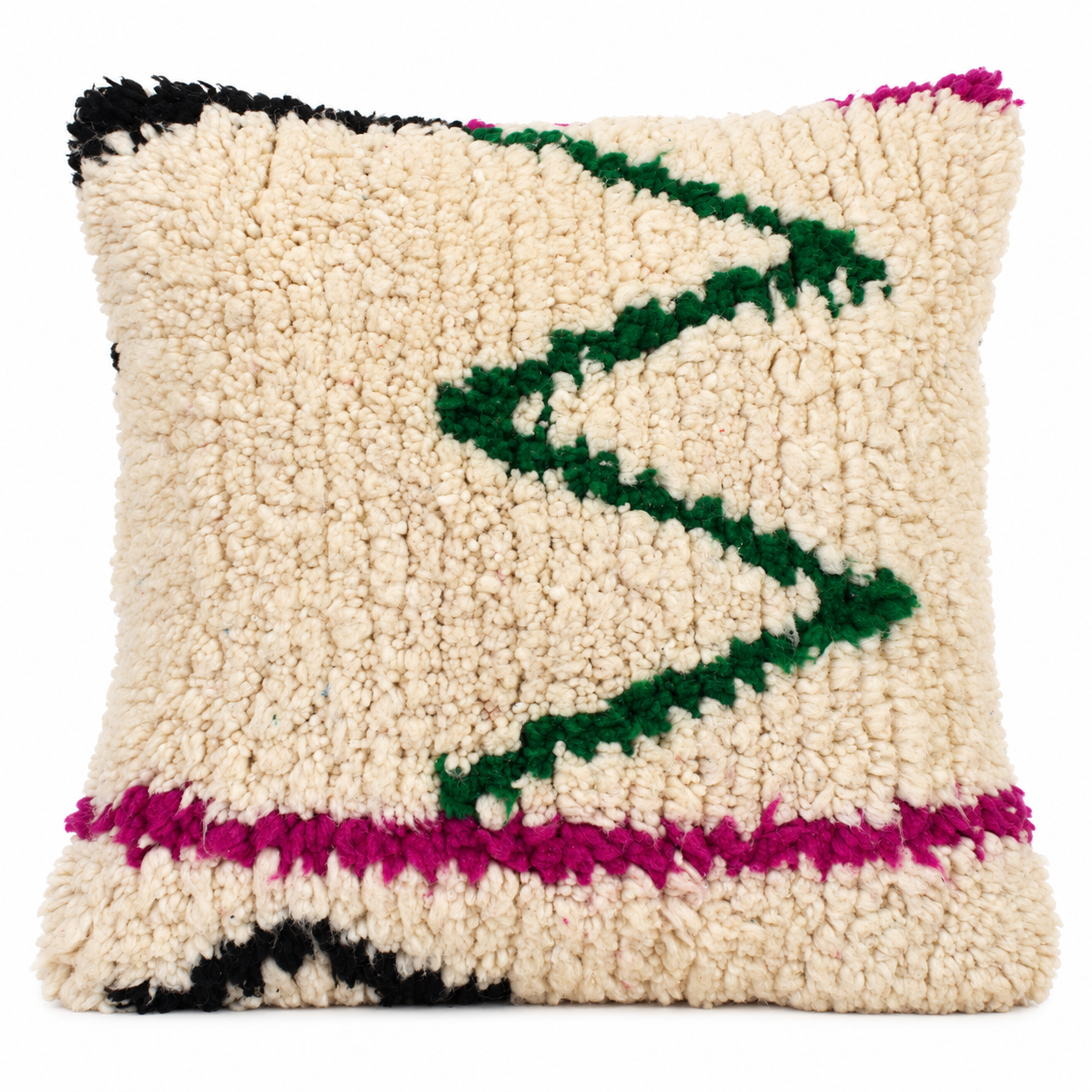 Berber Amazigh Pillow with objects that have meaning and character Wool Cover
