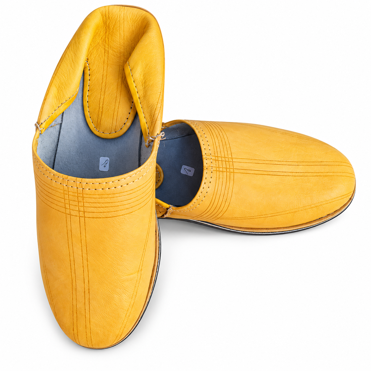 Berber Babouche Shoes Handmade Yellow Leather House Slippers