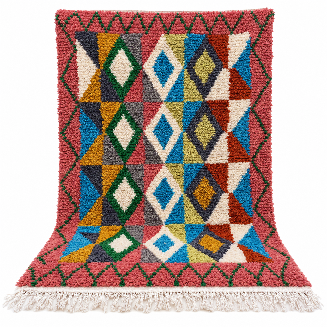 Berber Beni Ourain Handmade Wool Rug With Amazigh Patterns
