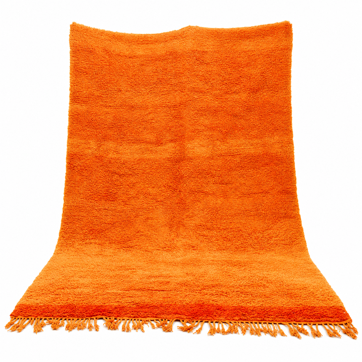 Berber Beni Ourain Vintage Orange Wool Rug Handmade Floor Decor