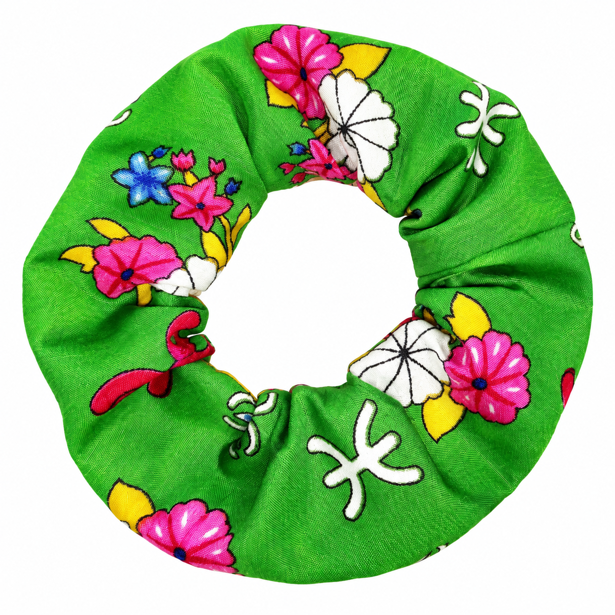 Berber Chouchou Scrunchie with Colorful Kabyle Textile Design