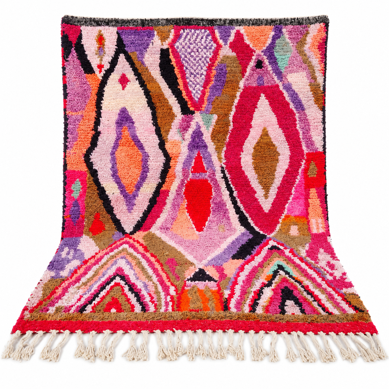 Berber Colorful Geometric Amazigh Handmade Tribal Rug with Ready Ship
