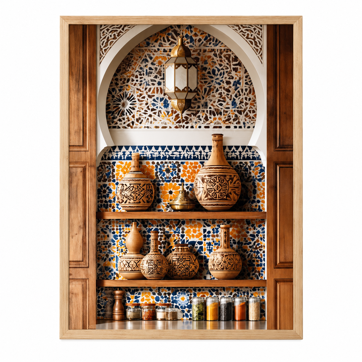 Berber Gourd Shelf Zellige Kitchen Print Wall Art