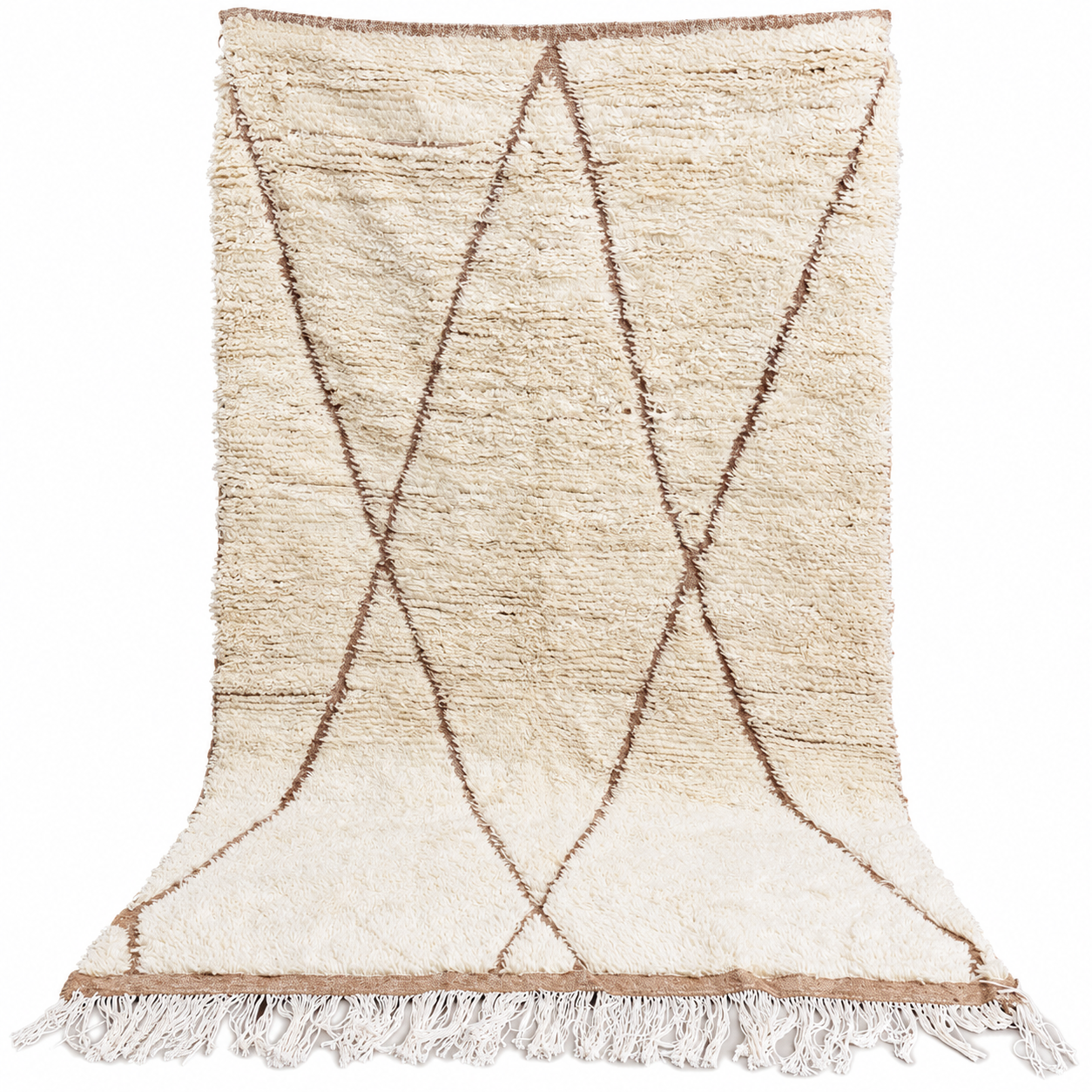 Berber Hand Knotted Beni Ourain Azilal Wool Rug Abstract Design