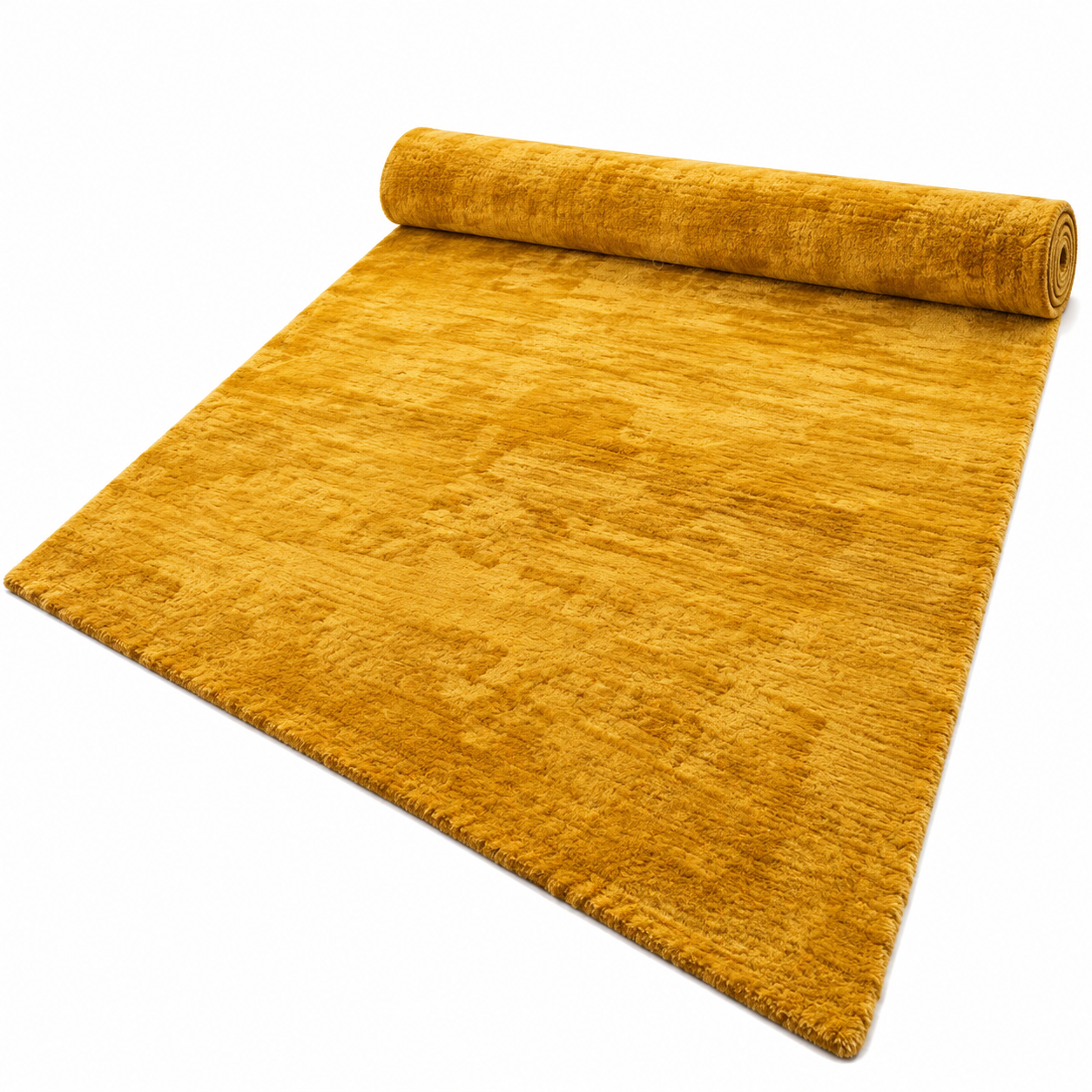 Berber Handloom Saffron Yellow Wool Plush Area Rug