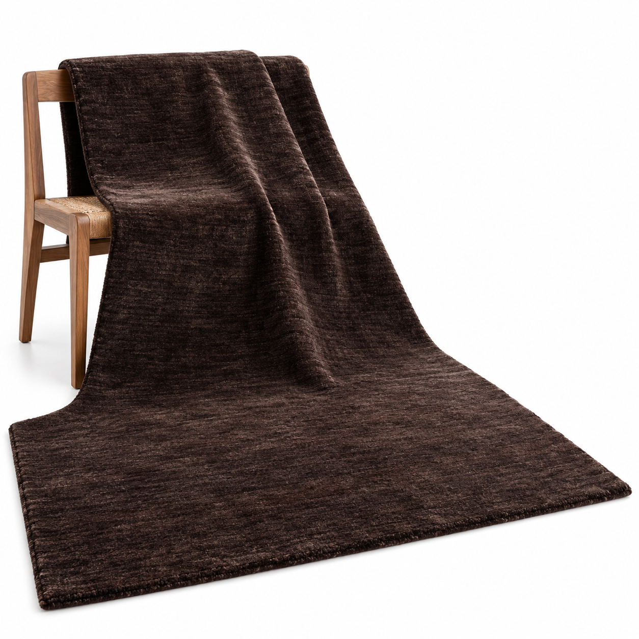 Berber Handloom Wool Rug Dark Walnut Brown Modern Decor Carpet