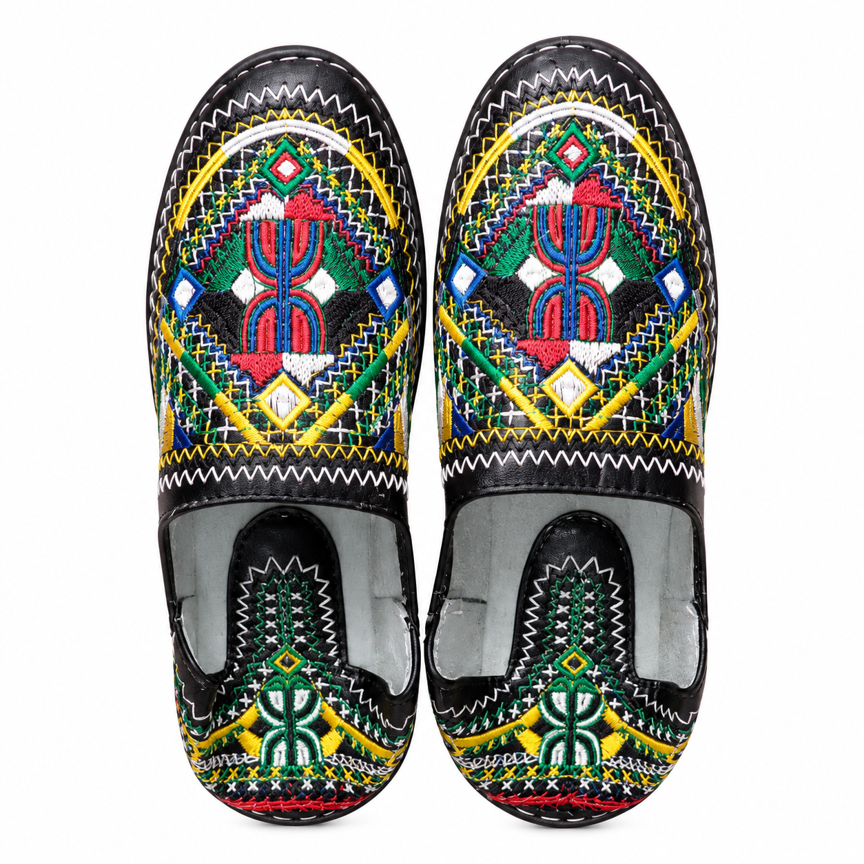 Berber Handmade Leather Babouche Shoes Colorful Boho Slippers