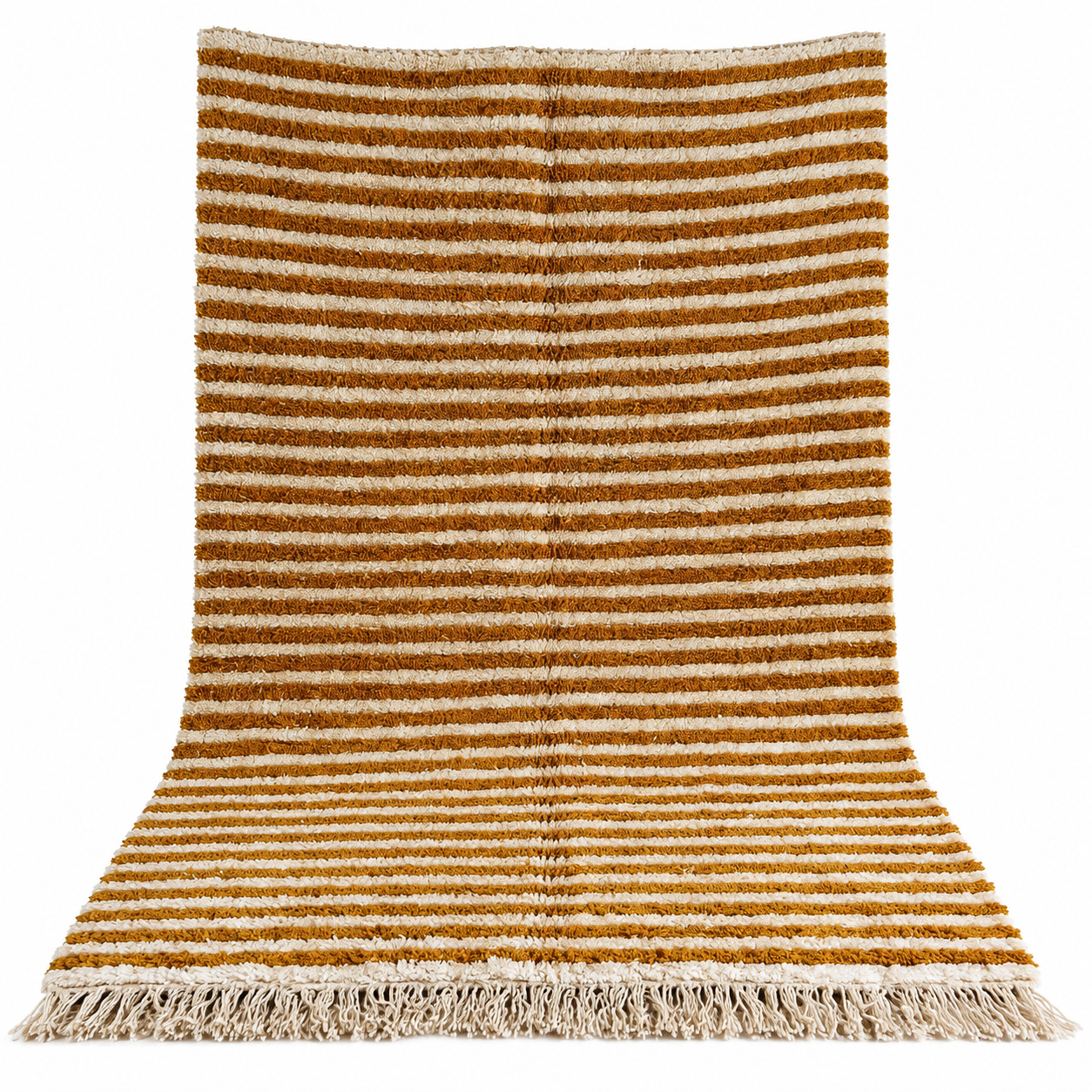 Berber Handmade Wool Rug with Brown Levels Pattern Design