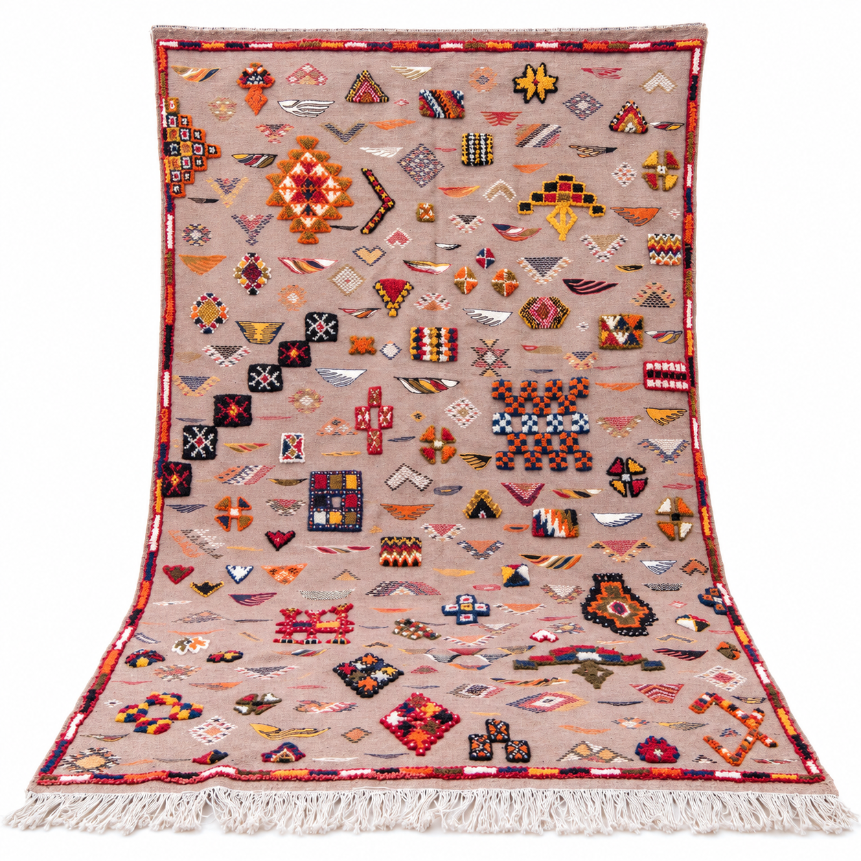 Berber Handwoven Taznakht Wool Rug With Natural Artisan Design