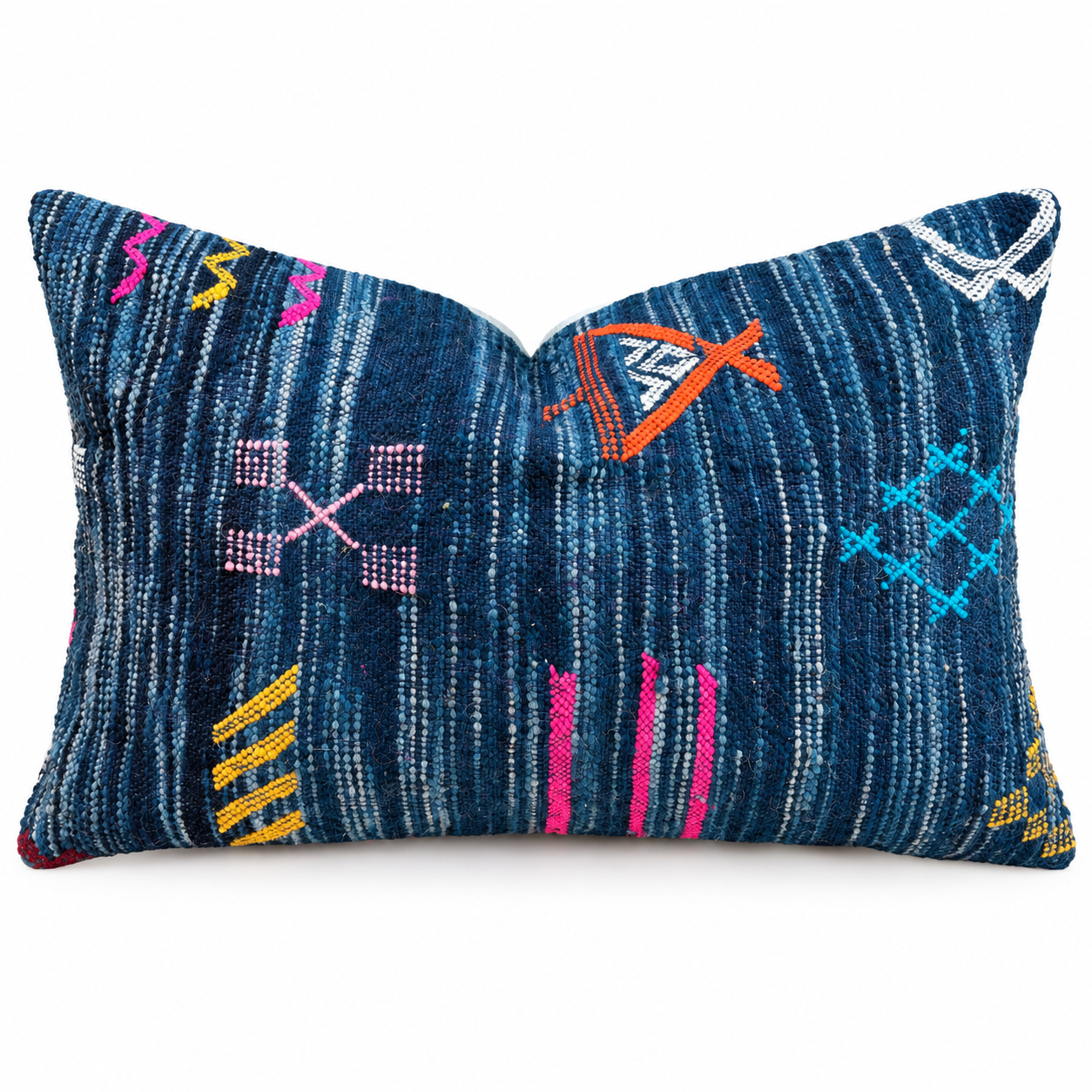 Berber Handwoven Wool Pillow Cover with Traditional Amazigh Symbols