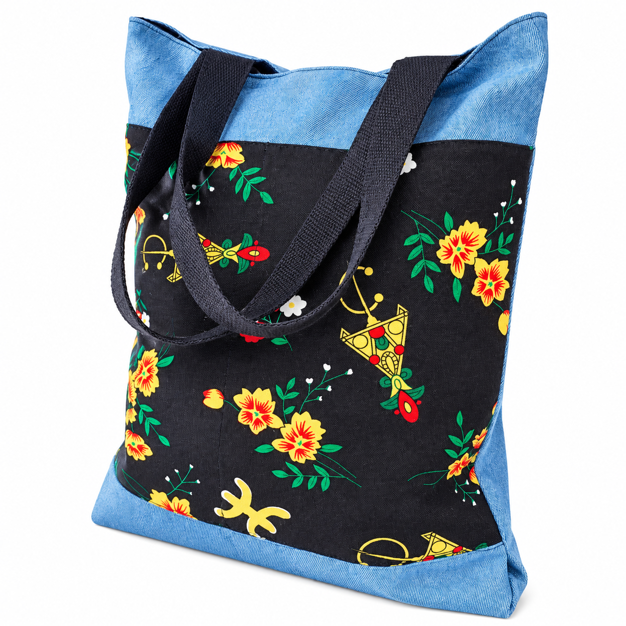 Berber Kabyle Jeans Bag with Amazigh Textile Details