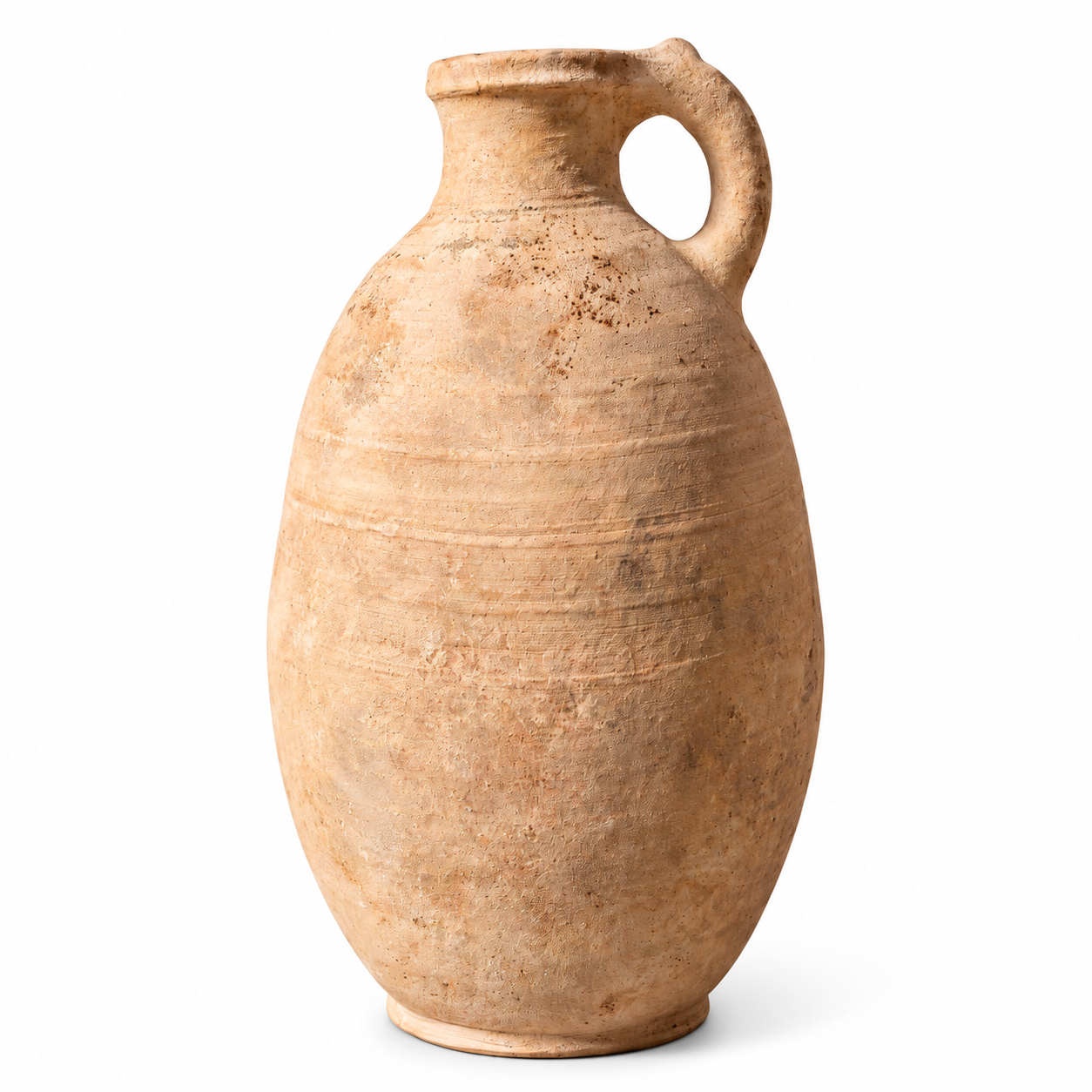 Berber Ovoid Terracotta Vase with Single Handle Antique Vessel