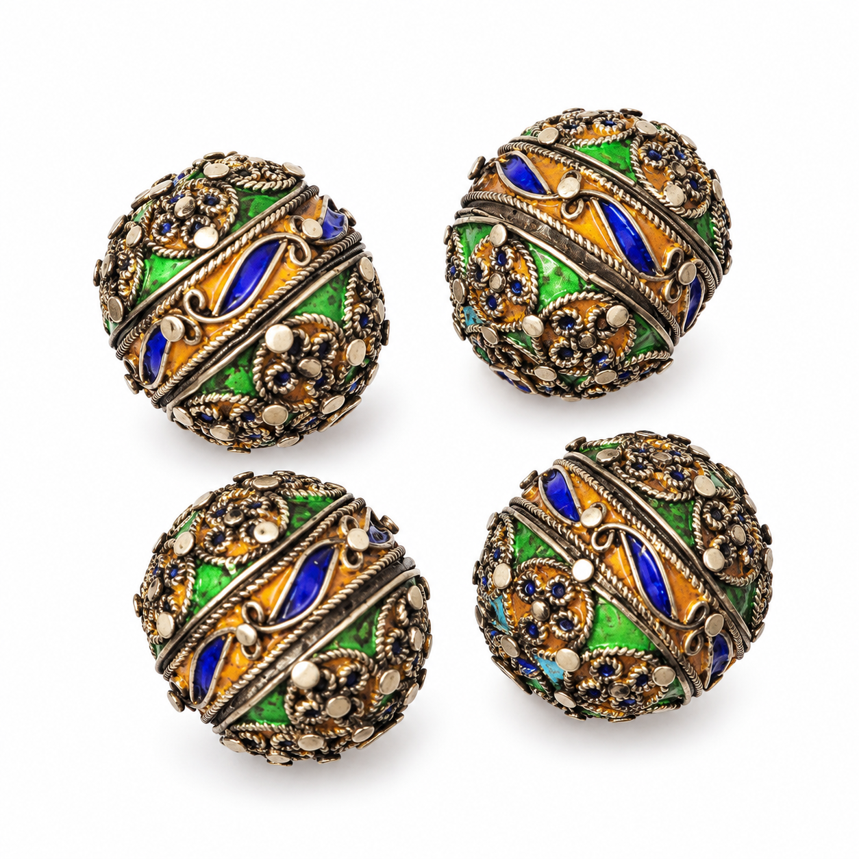 Berber tifinagh Maroc anciennes boules pectorales granulées Necklace