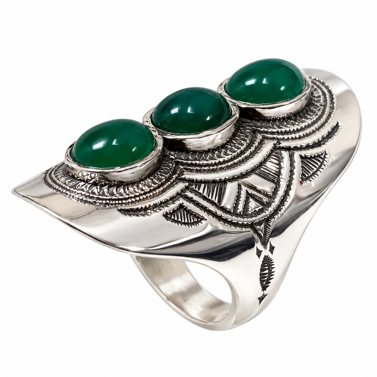 Berber Tuareg Amadal Tenere Massif Silver Agate Ring