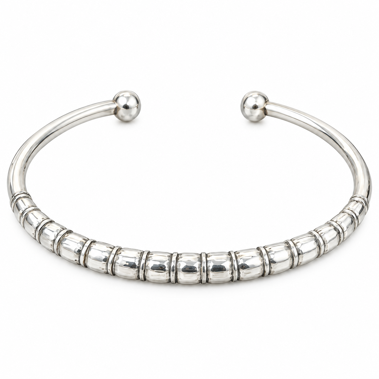 Berber Tuareg Azmam Silver Massif Bracelet with Sahara Dune Design