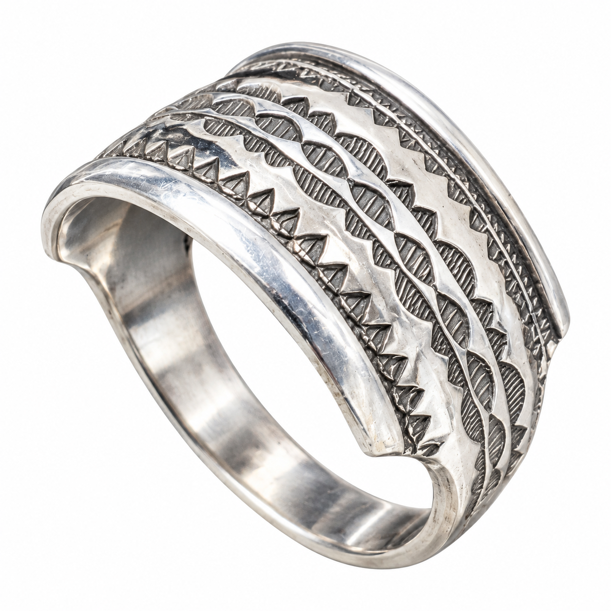 Berber Tuareg Silver Ring Taszinht with Amazigh Design