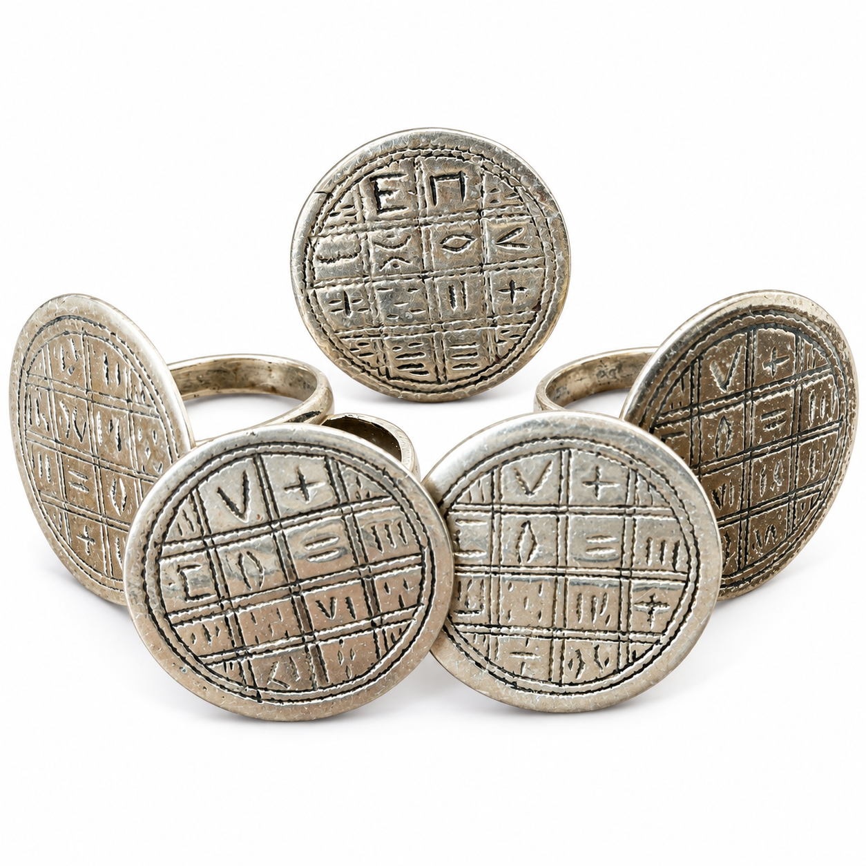 Berber Tuareg Tifinagh Gravé Silver Ring with Amazigh Design