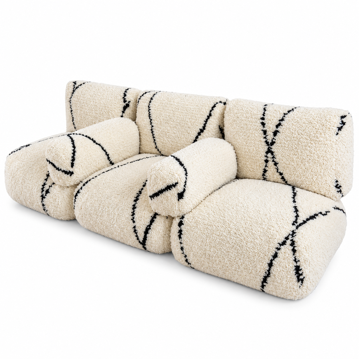 Berber White Black Stripe Floor Sofa Inspired Rug