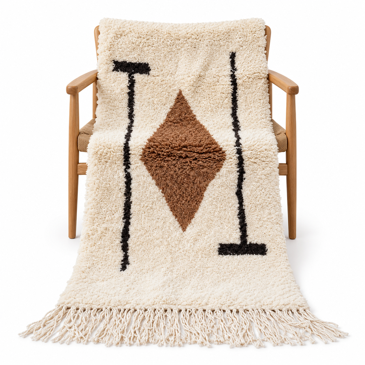 Berber Yamiriam Losange Central Lignes Geometric Handmade Rug