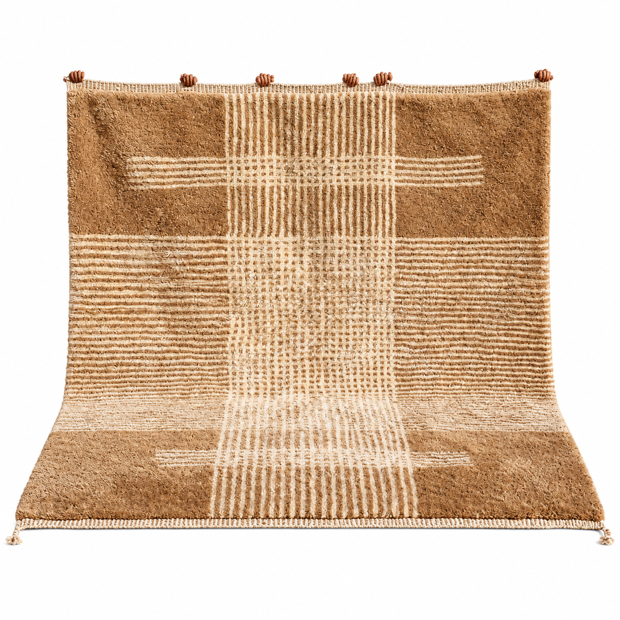 Colorful Berber Beni Ourain Wool Rug Handmade Atlas Style