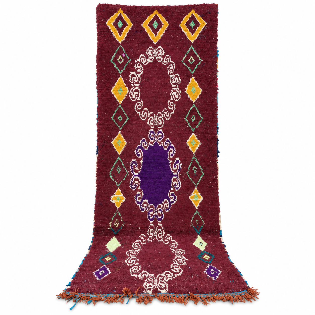 Hand-Knotted Boujaad Berber Runner Rug Handmade Atlas Hallway
