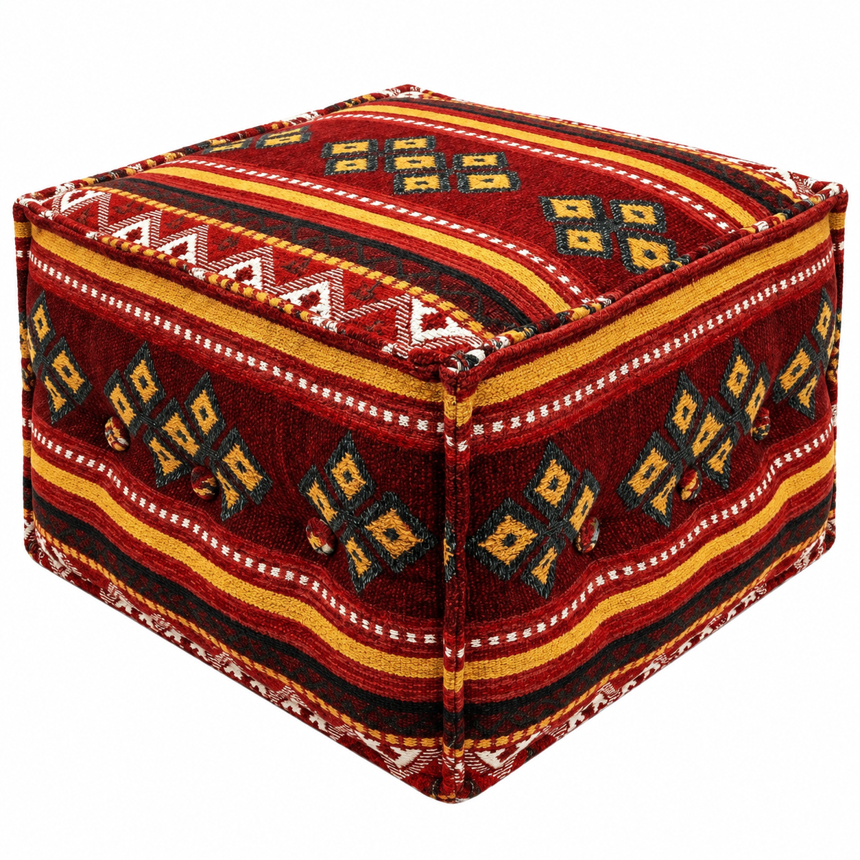 Handmade Berber Pouf Woven Ottoman Floor Cushion Decor