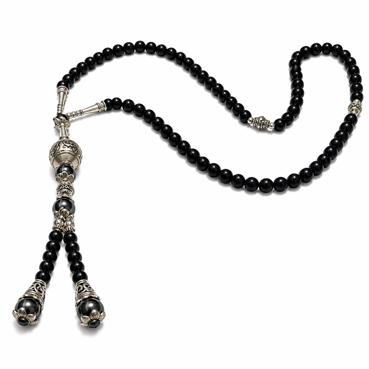 Handmade Berber Tuareg Amazigh Onex Hematite Beaded Necklace