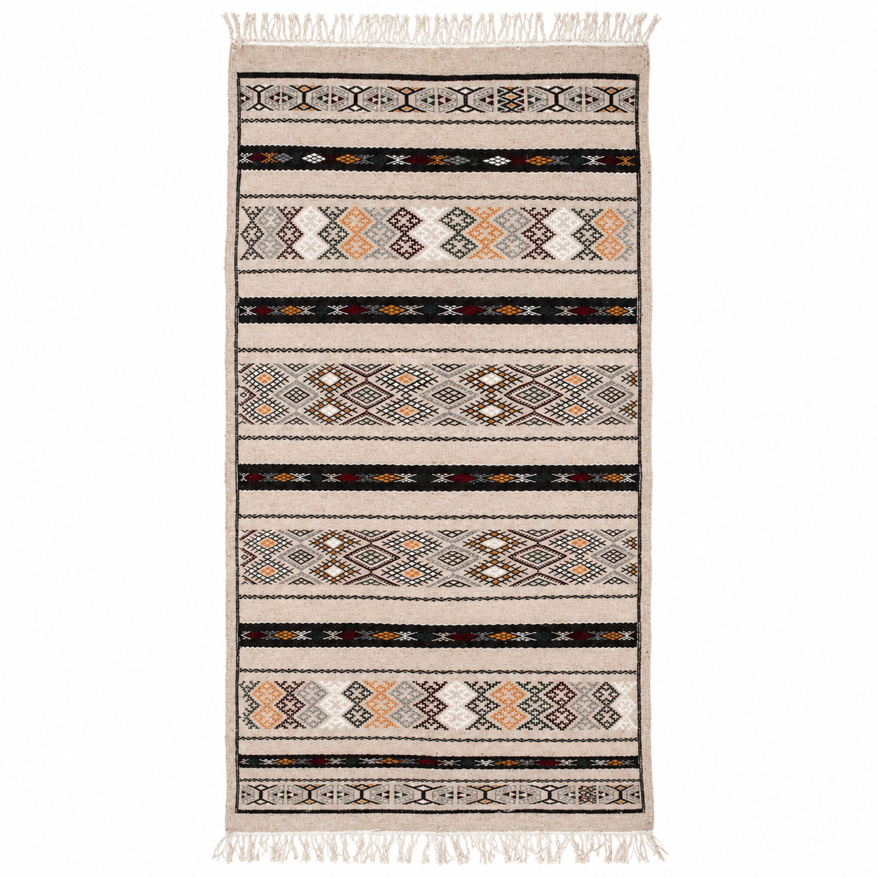 Traditional Amazigh Kabyle Wool Rug Artisanal Cultural Carpet