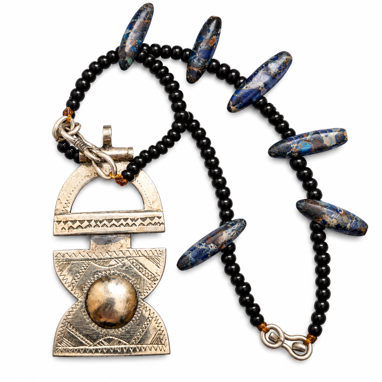 Tuareg Berber Amazigh Vintage South Cross Necklace with Beads