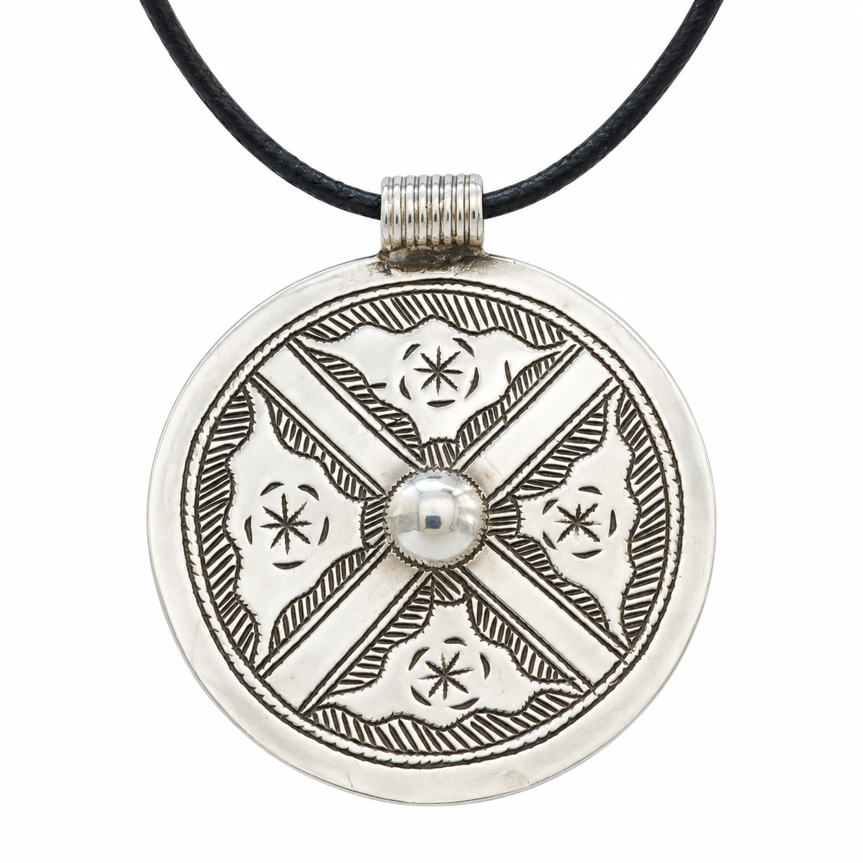 Tuareg Berber Sterling Silver Pendant Amulet Handmade Necklace