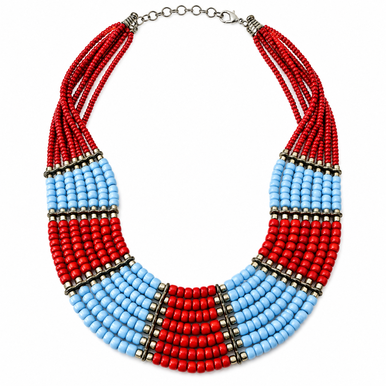 Vintage Berber Amazigh Multi Strand Seed Bead Heritage Necklace