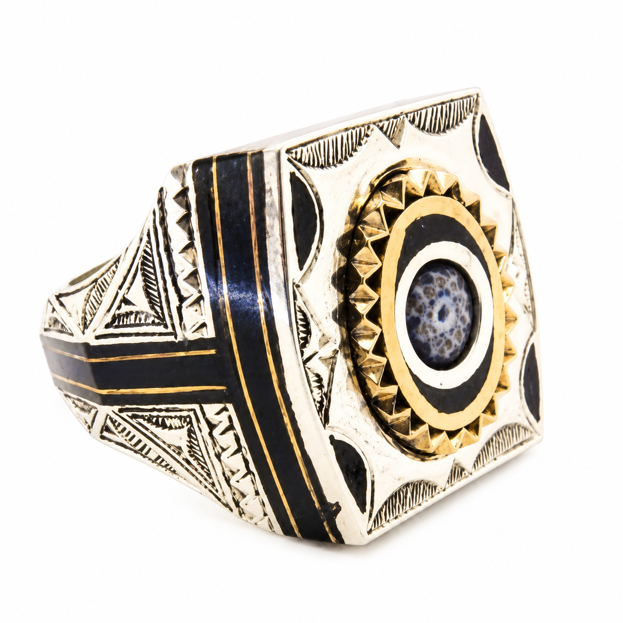Vintage Tuareg Berber Silver Ring with Antique Tribal Design