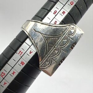 Berber Tuareg Ebony Sterling Silver Ring Size 10 Vintage Jewelry