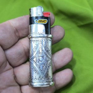 Berber Tuareg Porte Briquet Silver Holder with Engraved Motifs