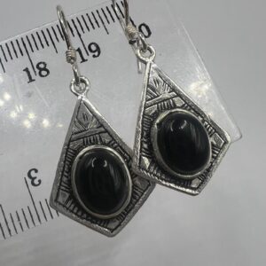 Tuareg Berber Sterling Silver Dangle Earrings with African Motifs