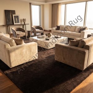 Berber Handloom Wool Rug Dark Walnut Brown Modern Decor Carpet