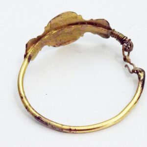Berber Amazigh Hoop Earrings with Gold Gilt Glass Inset Design