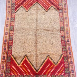 Berber Amazigh Beni Ourain Handmade Wool Rug with Boho Motifs