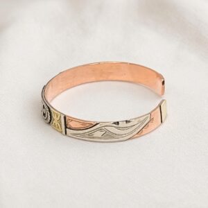 Kabyle Amazigh Enamel Yaz Symbol Bangle Bracelet with Berber Style