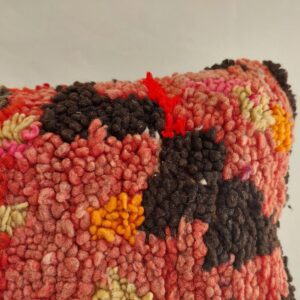 Aït Bou Ichaouen Berber Handmade Wool Pillow with Geometric Design