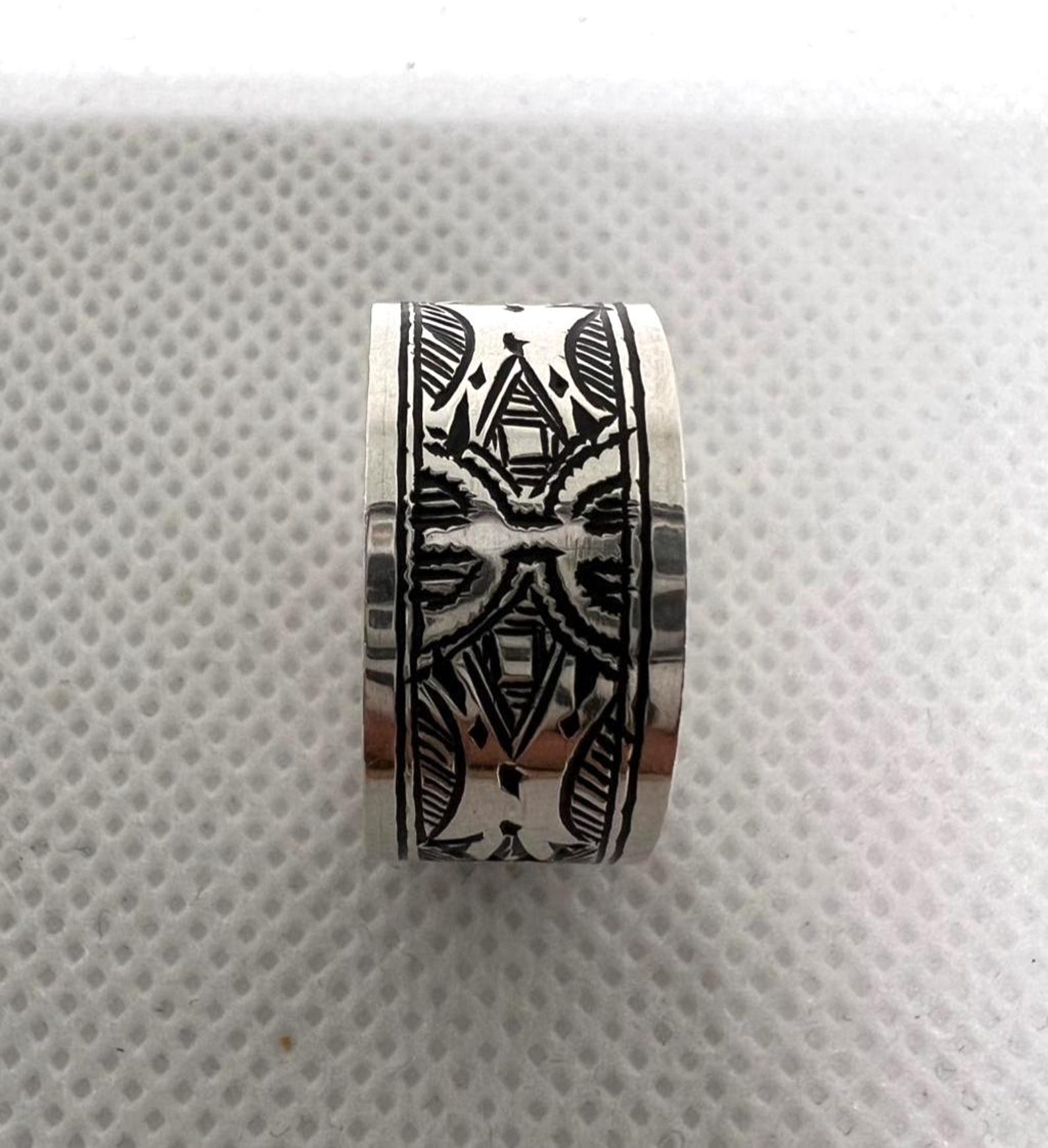 Amazigh Tuareg Yaz Sterling Silver Berber Ring Size 8 Tribal Jewelry
