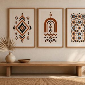 Amazigh Berber Wall Art Digital Download Set Geometric Prints
